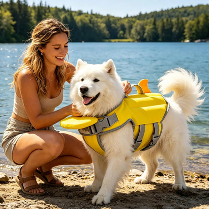 Life Jacket for Dogs with Rescue Handle Waterproof Dog Swimming Vest Floating Jacket for Puppy Small Medium Pet Pool Outdoor