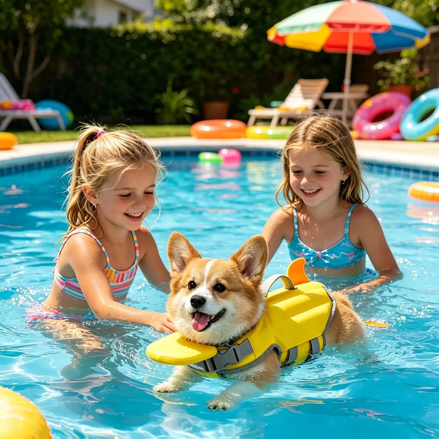 Life Jacket for Dogs with Rescue Handle Waterproof Dog Swimming Vest Floating Jacket for Puppy Small Medium Pet Pool Outdoor
